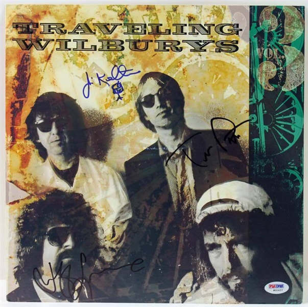 Tom Petty, Jeff Lynne & Jim Keltner Signed "The Traveling Wilburys" Album Flat (PSA/DNA)