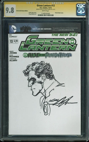 Neal Adams Signed "Green Lantern: Rise of the Third Army #13" Comic Book w/ Hand-Drawn Sketch (CGC 9.8)