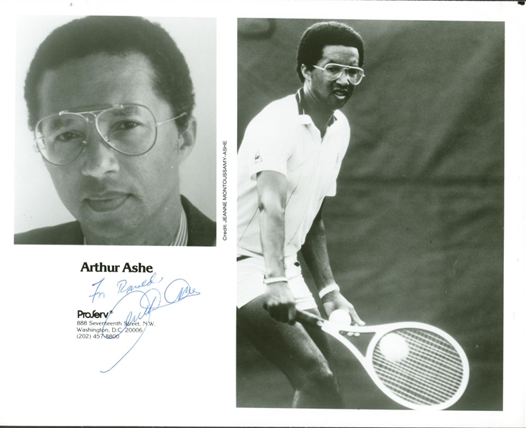 Arthur Ashe Signed 8" x 10" Black & White Photograph (BAS/Beckett Guaranteed)