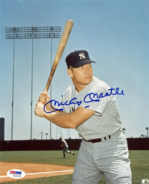 Mickey Mantle Signed 8" x 10" Color Photograph (PSA/DNA)