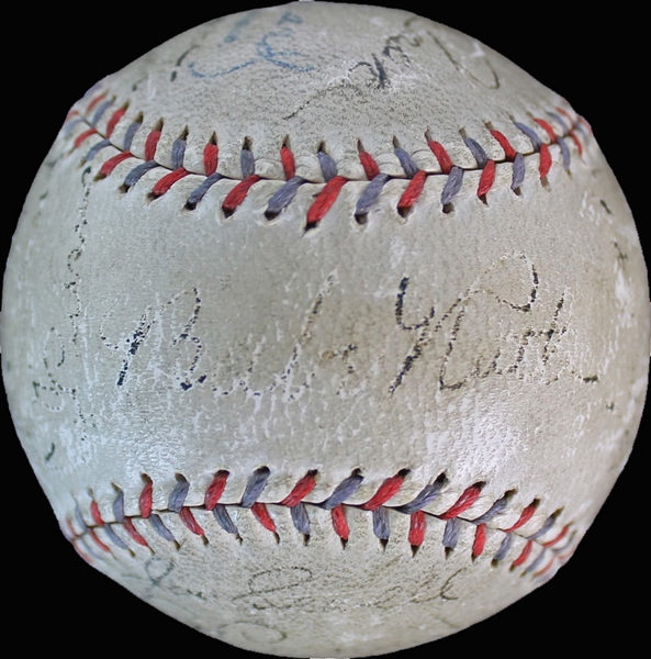 1931 New York Yankees Team-Signed OAL (Barnard) Baseball w/ Ruth, Gehrig + 17 Others (PSA/DNA)