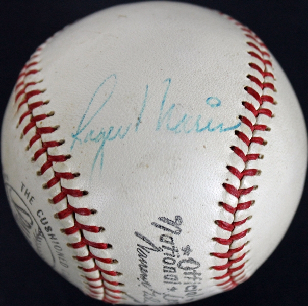 Vintage Mickey Mantle & Roger Maris Signed ONL (Giles) Baseball (JSA)