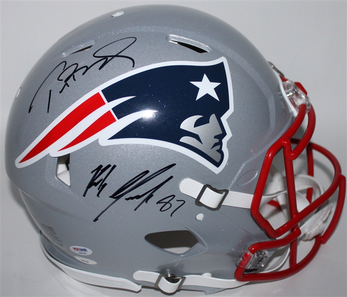Super Bowl XLIX: Tom Brady & Rob Gronkowski Dual Signed Full-Sized Helmet (PSA/DNA)