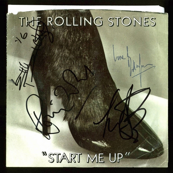 The Rolling Stones Group Signed "Start Me Up" 45 Album (BAS/Beckett)
