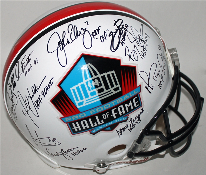NFL HOF Legends Signed Full Size PRO LINE Helmet w/Smith, Elway, Sanders & More! (10 Sigs)(PSA/DNA)