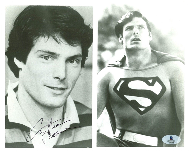 Christopher Reeve Signed 8" x 10" B&W Photo as "Superman" (BAS/Beckett)