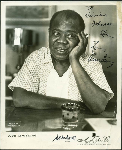 Louis Armstrong Signed & Inscribed 8" x 10" Publicity Photo w/ "Satchmo" Inscription (PSA/DNA)