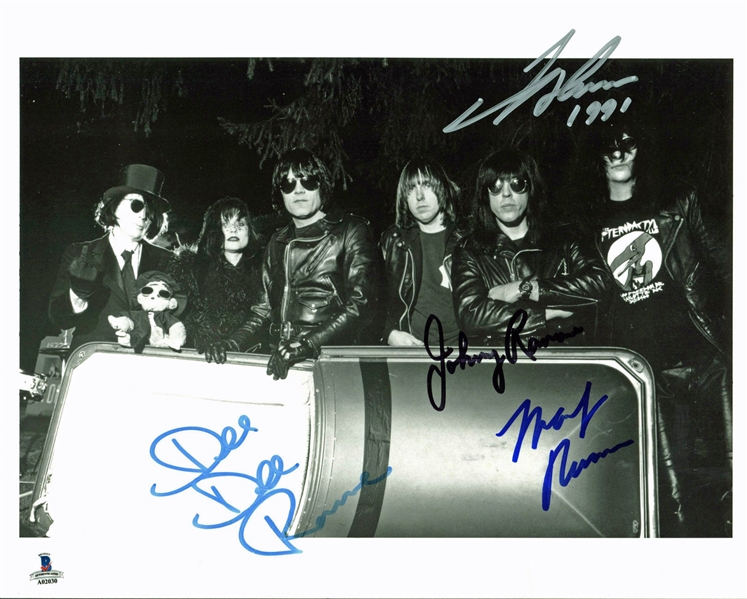 The Ramones Group Signed 8" x 10" Publicity Photo (4 Sigs)(BAS/Beckett)