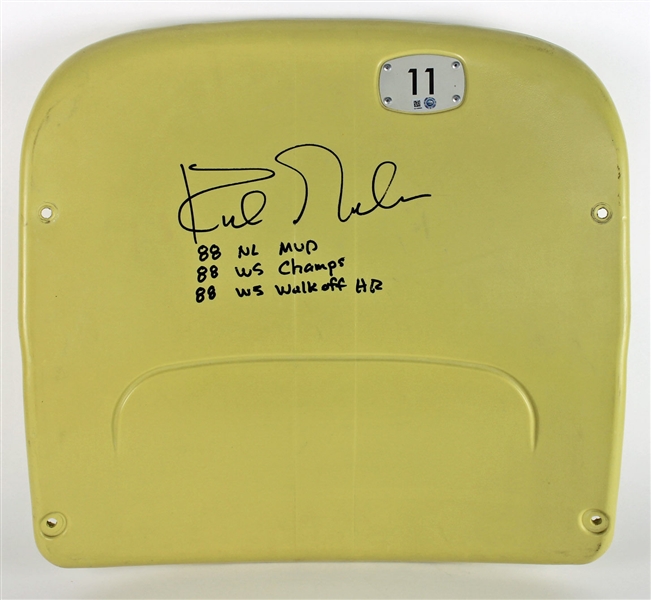 Kirk Gibson Signed & Stat Inscribed Authentic Dodgers Stadium Seat Back (MLB)