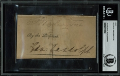 President George Washington & Edmund Randolph Dual Signed Document Segment (Beckett/BAS Encapsulated)