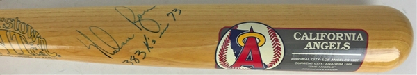 Nolan Ryan Signed Angels Baseball Bat w/ "383 in 73" Inscription (PSA/DNA)