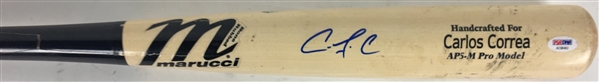 Carlos Correa Signed Game Used 2013 Pre-Rookie AP5-M Baseball Bat (PSA/DNA)