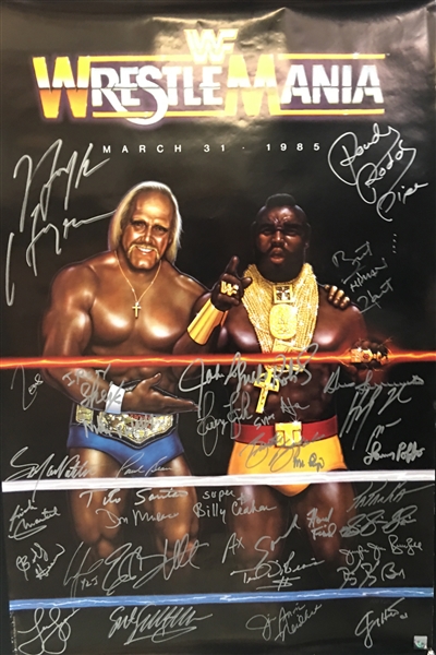 1985 WWF Wrestle Mania Multi-Signed 24" x 36" Poster w/ Hulk Hogan & Mr. T! (Beckett/BAS Guaranteed)