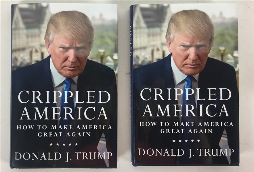 Lot of Two (2) President Donald Trump Signed "Crippled America" Hardcover Books (Beckett/BAS Guaranteed)