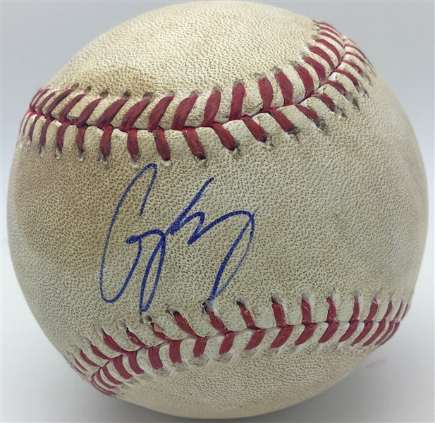 Corey Seager Game Used & Signed 2016 Rookie OML Baseball From 2nd Home Run Game! (MLB)