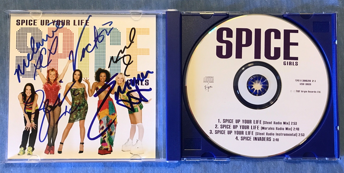 Spice Girls Group Signed "Spice Up Your Life" CD Booklet (BAS Guaranteed)