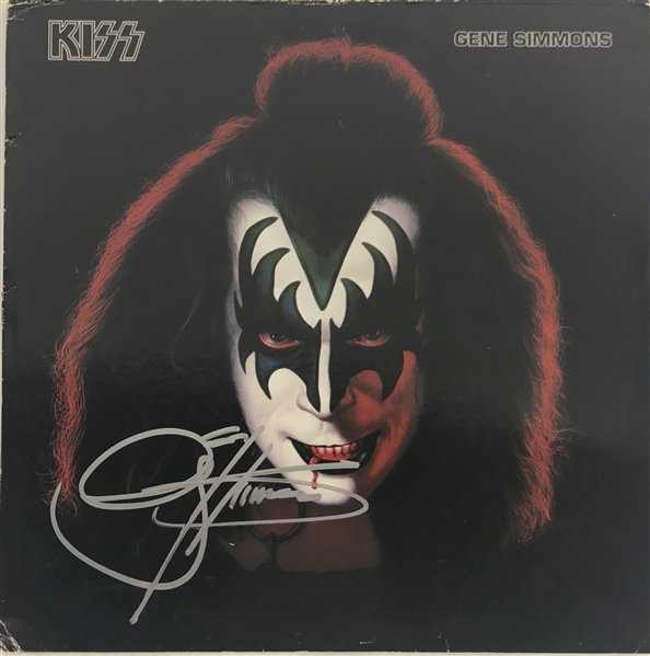 KISS: Gene Simmons Rare & Desirable Signed "KISS: Gene Simmons" Record Album Cover (Beckett/BAS Guaranteed)