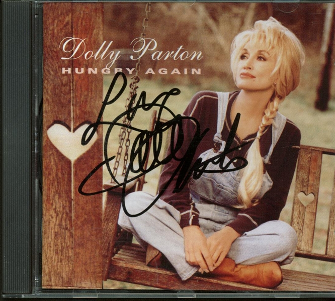 Dolly Patron Signed "Hungry Again" CD Cover (Beckett/BAS Guaranteed)