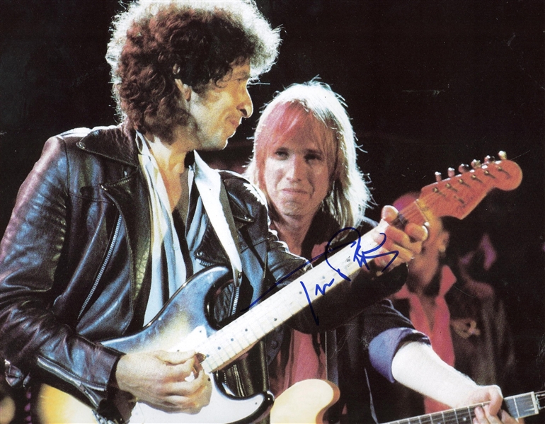 Tom Petty Signed 11" x 14" Color Photograph w/ Bob Dylan! (Beckett/BAS Guaranteed)