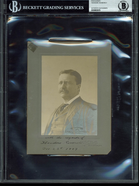 Theodore Roosevelt Signed Portrait Photograph - Signed & Dated as President! (Beckett/BAS Encapsulated)