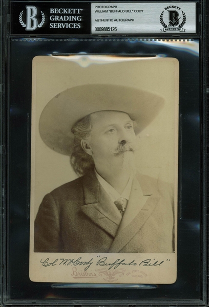 William F. "Buffalo Bill" Cody Signed 4" x 6" Cabinet Photo (BAS/Beckett Graded GEM MINT 10)