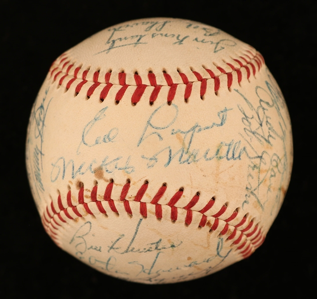 1955 NY Yankees Team-Signed OAL Baseball w/ Mantle, Berra & Others! (Beckett/BAS Guaranteed)