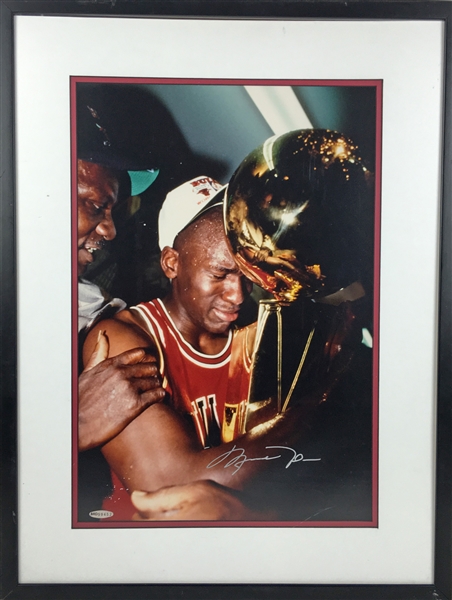Michael Jordan Signed 16" x 20" First Championship Photograph (Upper Deck)