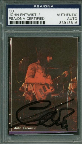 The Who: John Entwistle Vintage Signed 2" x 3" On-Stage Photograph (PSA/DNA Encapsulated)