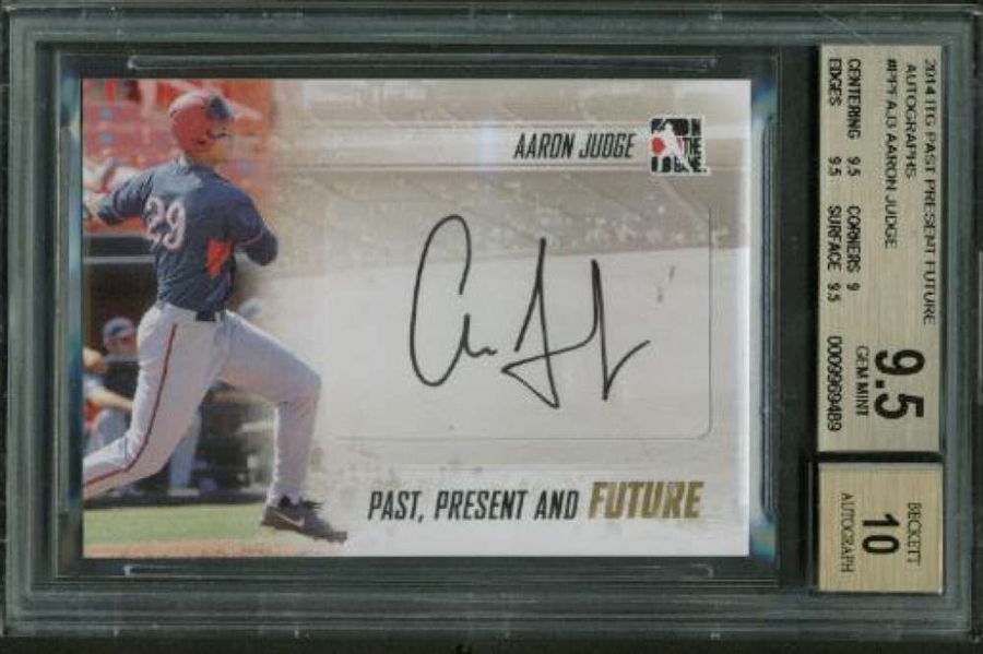 Aaron Judge Signed 2014 ITG Past Present Futures Rookie Card BGS 9.5 w/ GEM MINT 10 Auto!