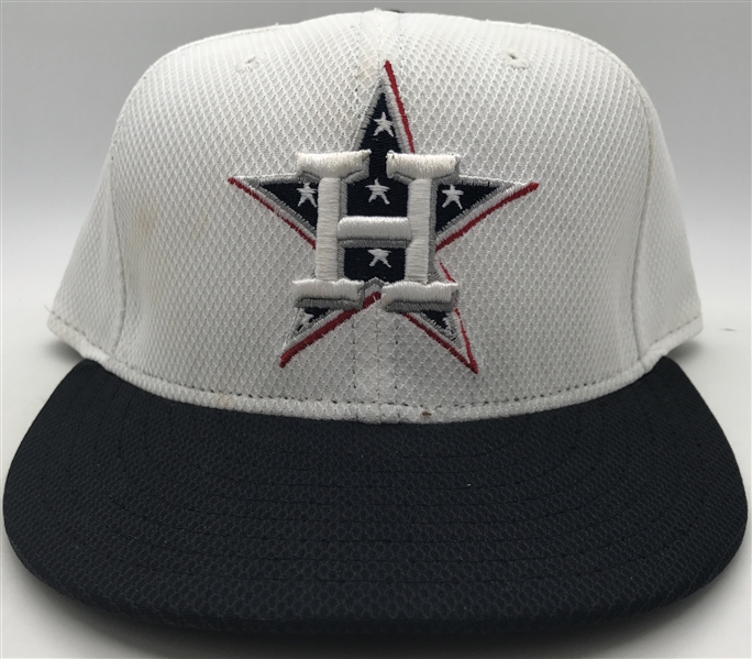 José Altuve Game Worn Houston Astros 4th of July 2013 Baseball Hat (MLB)