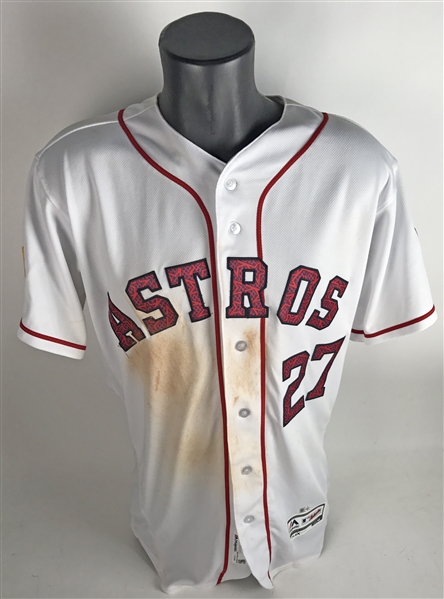 José Altuve Game Worn/Used Stars & Stripes 4th of July 2016 Houston Astros Jersey (MLB)