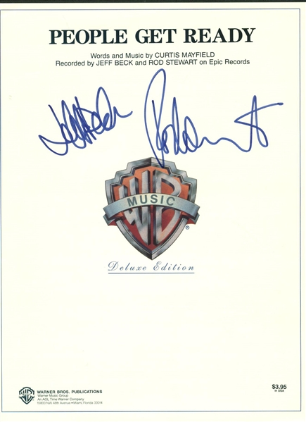 Jeff Beck & Rod Stewart Signed 8" x 11" Sheet Music (Beckett/BAS Guaranteed)