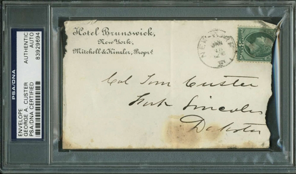 General George Custer Signed & Hand Written Envelope To Medal Of Honor Winning Brother Thomas! (PSA/DNA Encapsulated)
