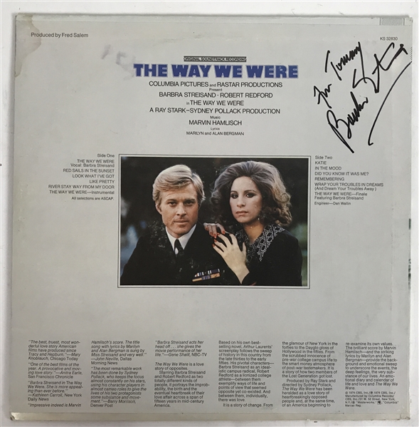 Barbra Streisand Rare Signed "The Way We Were" Soundtrack (Beckett)