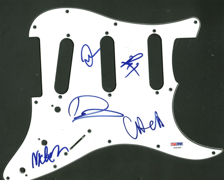 Foo Fighters Impressive Band Signed Stratocaster Style Pickguard w/5 Signatures! (PSA/DNA)