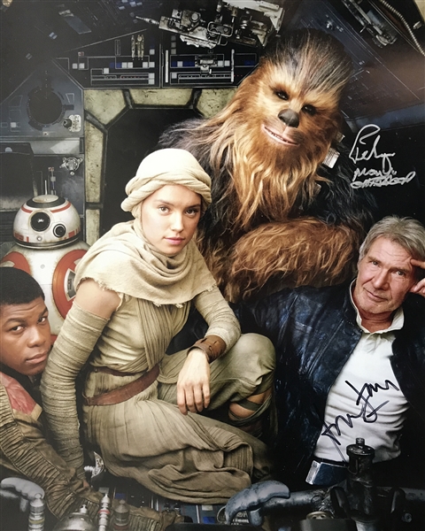 Harrison Ford & Peter Mayhew Dual Signed 16" x 20" Star Wars Photograph (Beckett/BAS Guaranteed)