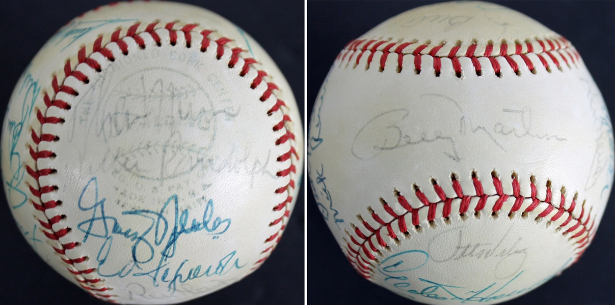 1976 NY Yankee AL Champion Team-Signed Baseball w/ Munson, Martin, Berra & Others (BAS/Beckett)