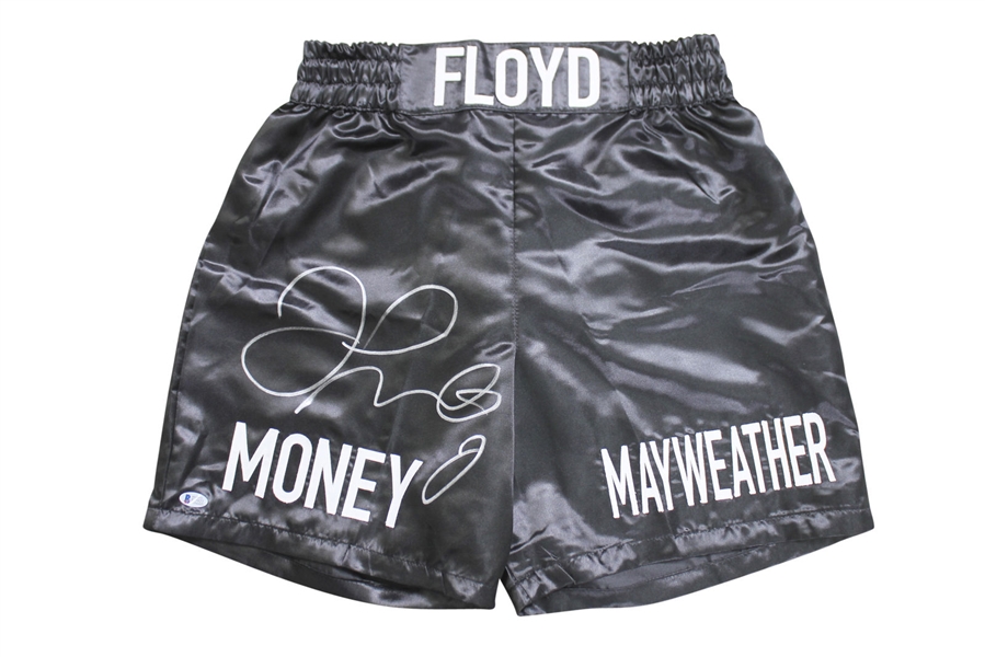Floyd Mayweather, Jr. Signed "Money Mayweather" Boxing Trunks (BAS/Beckett)
