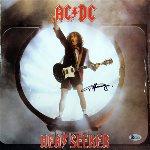 AC/DC: Angus Young Signed "Heatseeker" Record Album Cover (BAS/Beckett)