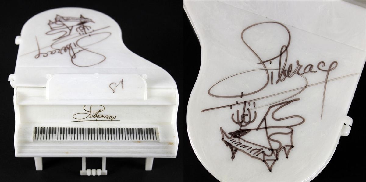Liberace Signed Custom Miniature Grand Piano w/ Hand-Drawn Sketch (JSA)
