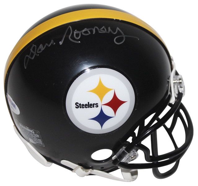 Dan Rooney Signed Pittsburgh Steelers Mini Helmet (PSA/DNA)