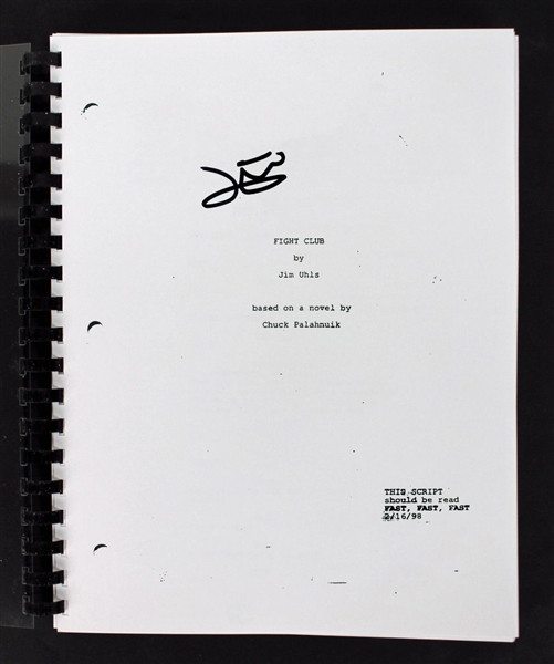 Brad Pitt Signed Souvenir Script for "Fight Club" (Beckett/BAS)