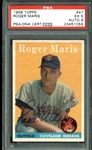 1958 Topps Roger Maris Signed Rookie Card with PSA/DNA Graded MINT 9 Autograph - None Graded Higher!