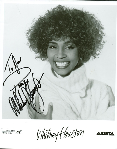 Whitney Houston Signed 8" x 10" Aristra Promotional Photograph (Beckett/BAS Guaranteed)