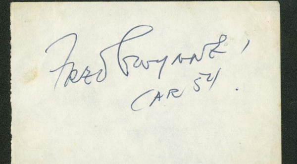 Frankenstein: Fred Gwynne Signed 2" x 3.5" Album Page (Beckett/BAS Guaranteed)