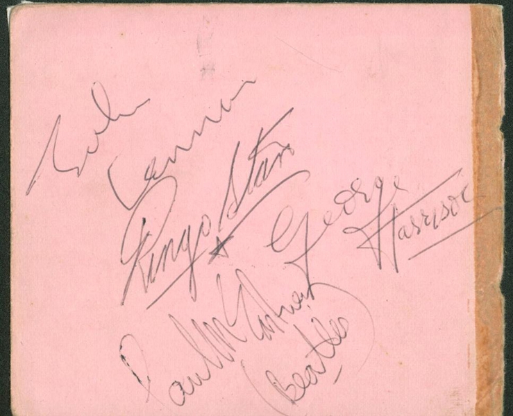 The Beatles Group Signed c. 1962 Album Page w/ All Four Members! (JSA)