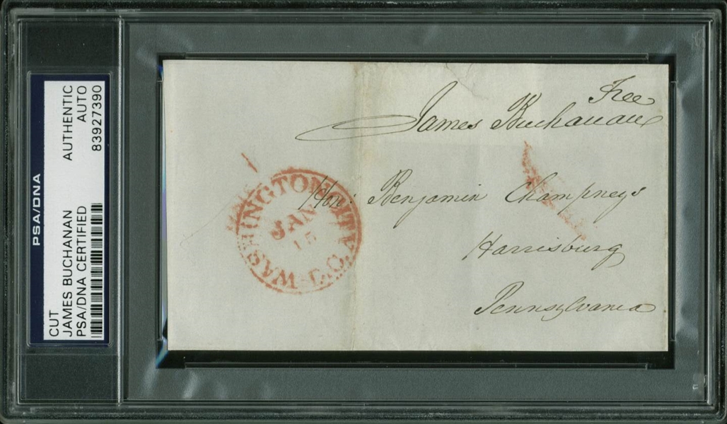President James Buchanan Signed Free Frank Envelope (PSA/DNA Encapsulated)