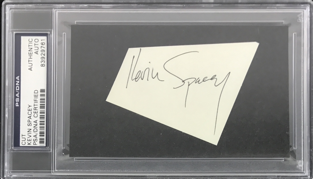 Kevin Spacey Rare Early Autograph Segment with Full Name Autograph (PSA/DNA Encapsulated)
