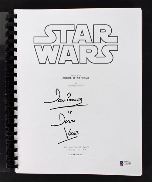 David Prowse Signed Star Wars "A New Hope" Script (BAS/Beckett)
