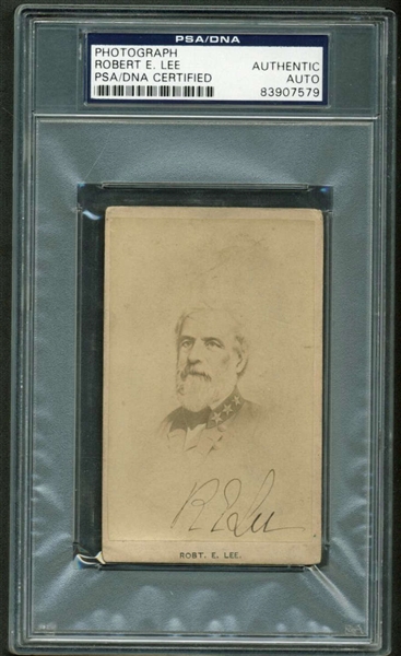 Robert E. Lee Signed 2.5" x 4" Carte-De-Vista 3 Star General Photograph (PSA/DNA Encapsulated)